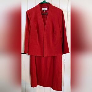 Le Suit Classic Rust 2-Piece Dress Suit Size 14W NWT